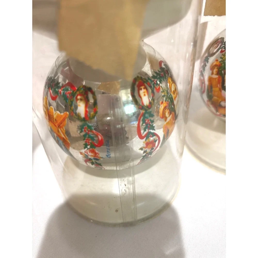 American Themes Victorian Collection Glass Christmas Ornaments Santa Set of 3
